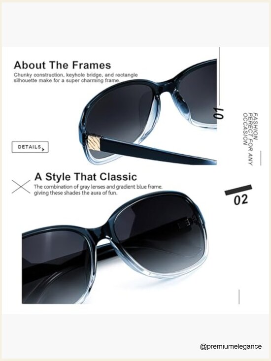 Retro Square Wraparound Polarized Sunglasses UV400 Protection Women main image 7